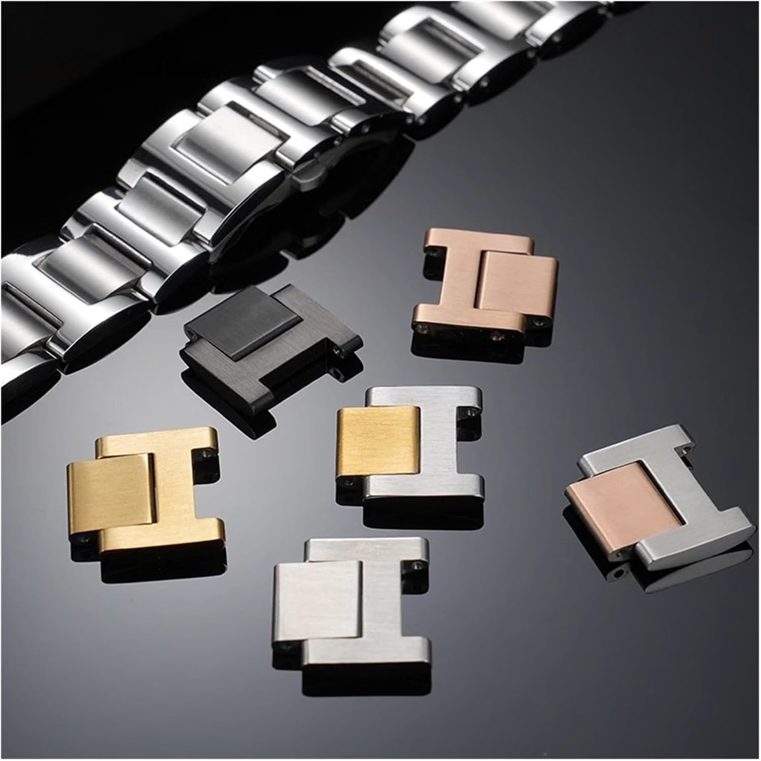 1PCS Blue Balloon Strap Stainless Steel Watch Section Men's Women's Chain Extension With Tools