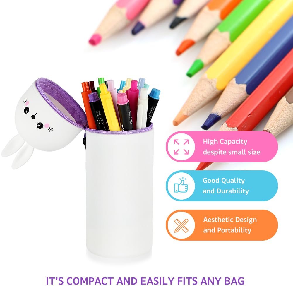 Astuccio in silicone 2 in 1 – Halloween Kawaii astuccio mago + penna a cinque colori + giocattolo labirinto + temperamatite + 4 timbri – portapenne da tavolo, chiusura lampo, simpatico materiale
