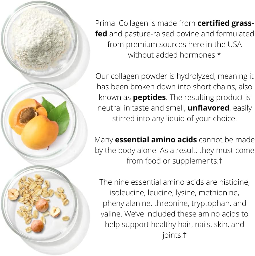Primal Harvest Collagen Powder for Women or Men, Collagen Peptides Powder Type I & III
