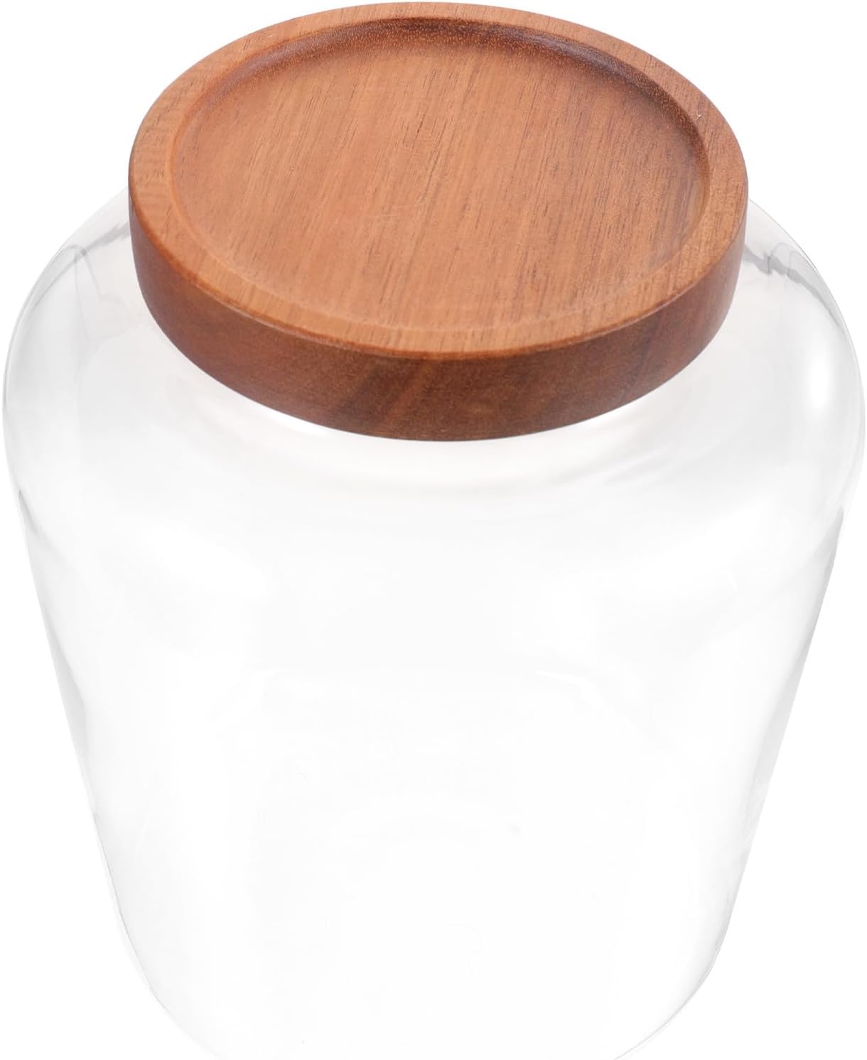 Large Capacity 2.5l Glass Food Jar with Wooden Lid, High Borosilicate Airtight Tea Canister for Household Storage and Multi-function Kitchen Organization