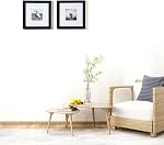 8x8 Picture Frames Set of 2 Display 6x6 or 4x4 Pictures with Mat or 8x8 Pictures without Mat Square Wood Black Photo Frames with HD Plexiglass for Tabletop Stand and Wall Mounting