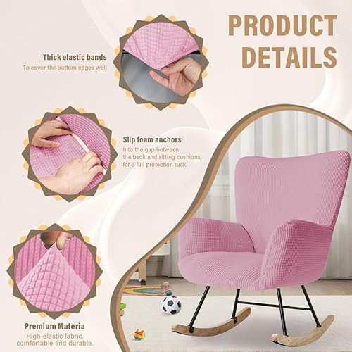 Miniatura 3 de Funda para silla mecedora de guardería, fundas elásticas para silla de lectura, funda de jacquard moderna para silla de lectura, protector para sala