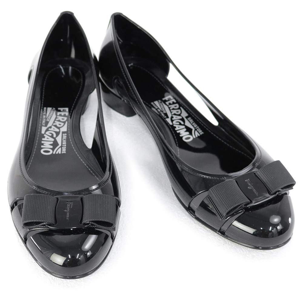 [サルヴァトーレ フェラガモ] 靴 レディース リボン付き ラバーシューズ パンプス ブラック (VARA JELLY 0726363 NERO) 22AW [並行輸入品] [サルヴァトーレ