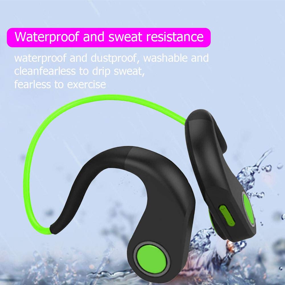 Auricolari Bluetooth Wireless Sport Auricolari Microfono Impermeabile NFC Conduzione Ossa Auricolare Bluetooth CSR8635 V4.2+EDR Outdoor Sport Headset Mic Box (verde)