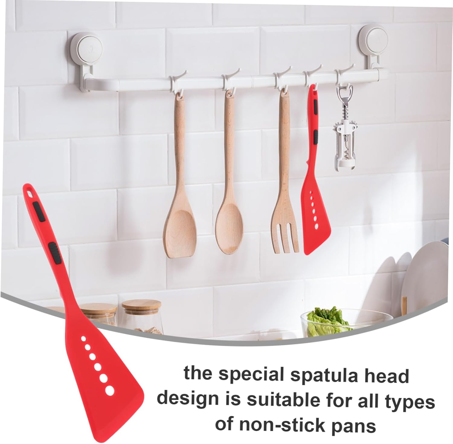 SECFOU Flexible Silicone Cooking Spatula Non-stick Fish Turner for Frying Baking and Scraping Kitchen Utensil for Nonstick Cookware Dots