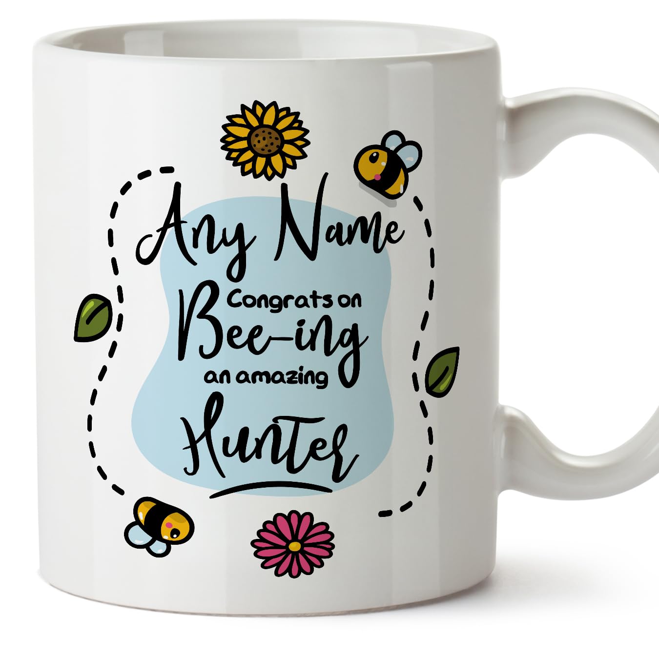 MUGFFINS Personalised Mug for Hunter - in English - Thanks for Beeing - Funny Custom Gift for Colleagues - Ceramic 11oz Mug