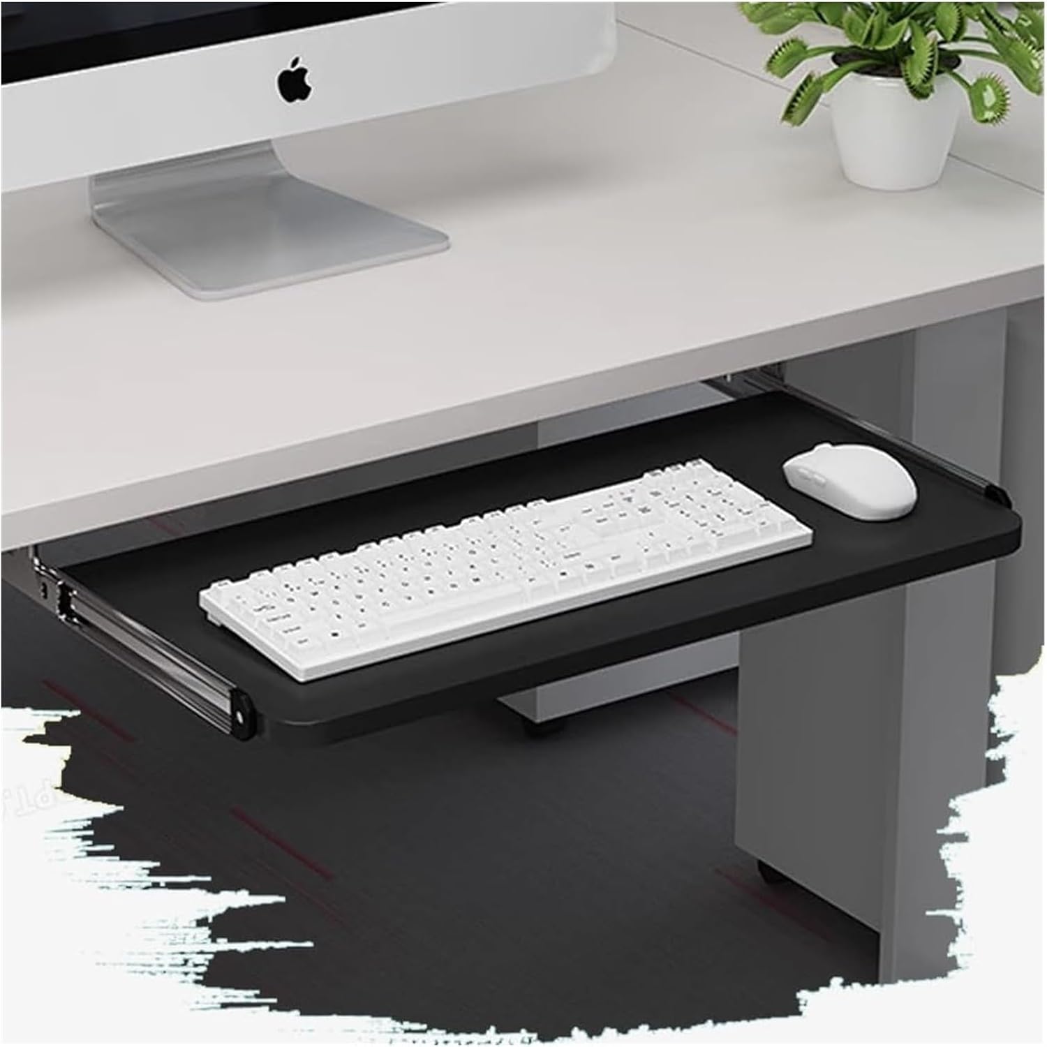 BONTEC ボンテック キーボードトレイ デスク下 引き出し式 ブラック 机