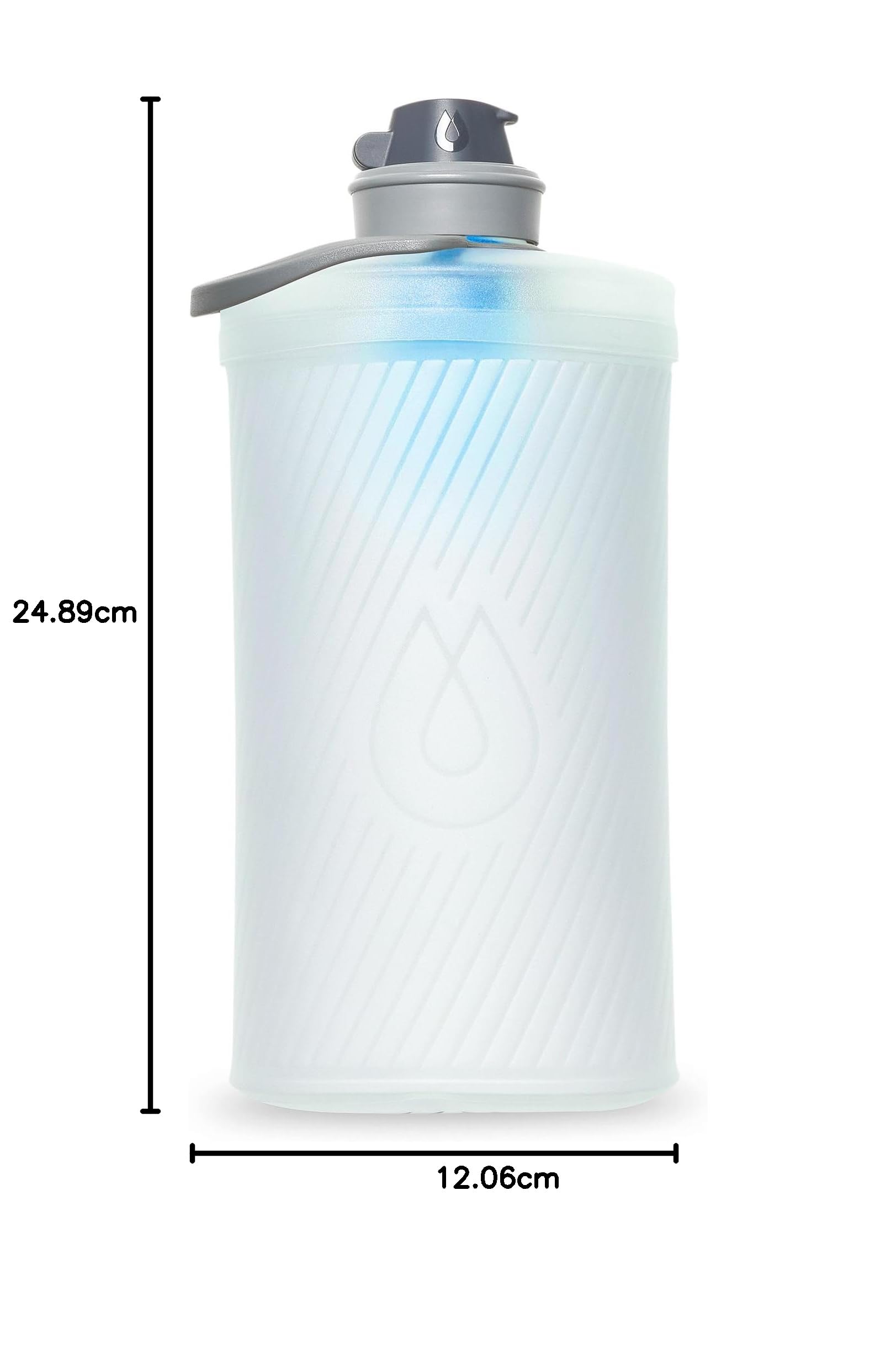 HydraPak FLUX + KIT DE FILTRE 1,5 L - Bouteille d'eau de randonnée pliable - Sans BPA, ultra léger bouchon à vis anti-déversement - Transparent