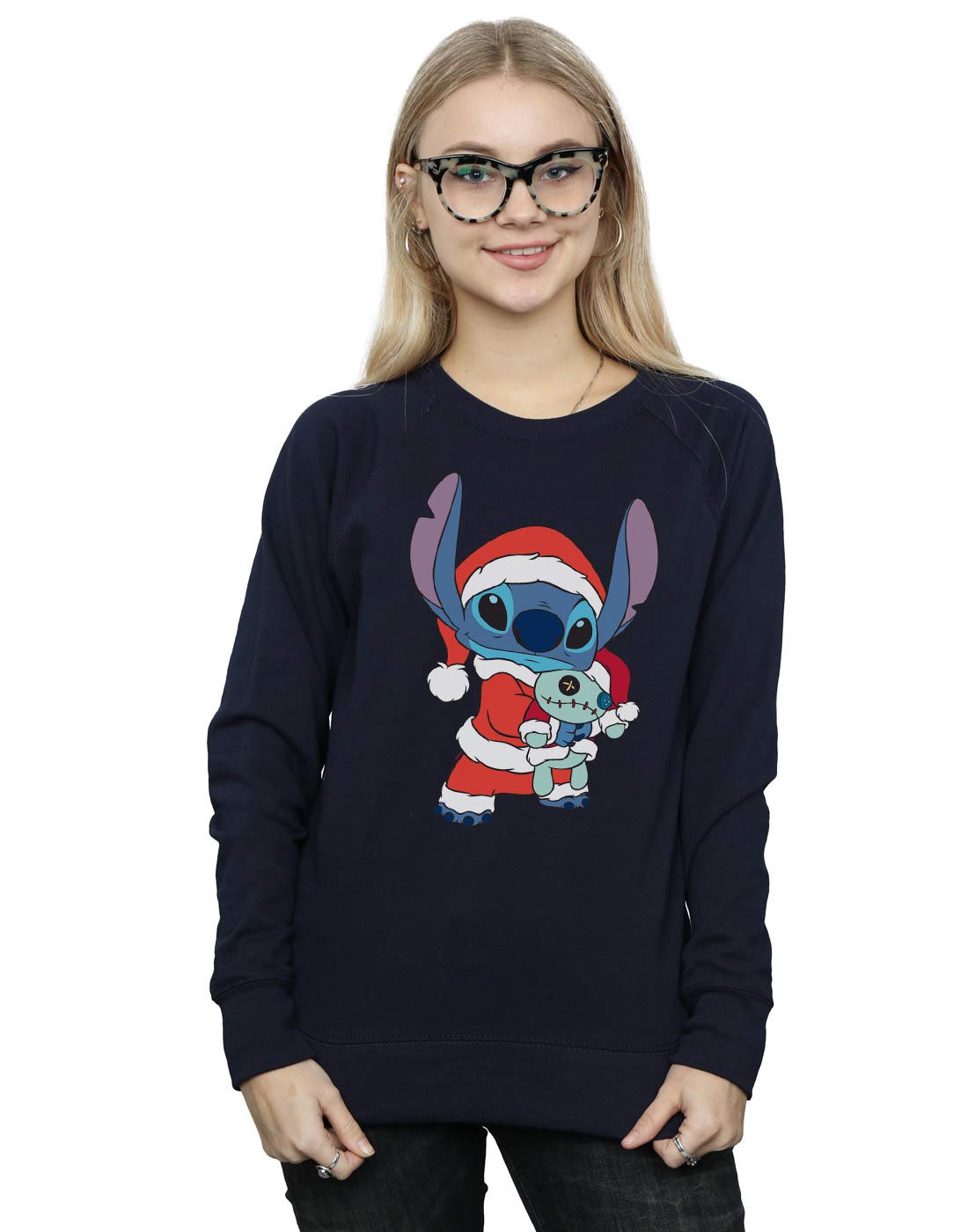 Disney Women's Navy Lilo & Stitch Stitch Christmas Sweatshirt In | Size: 2XL