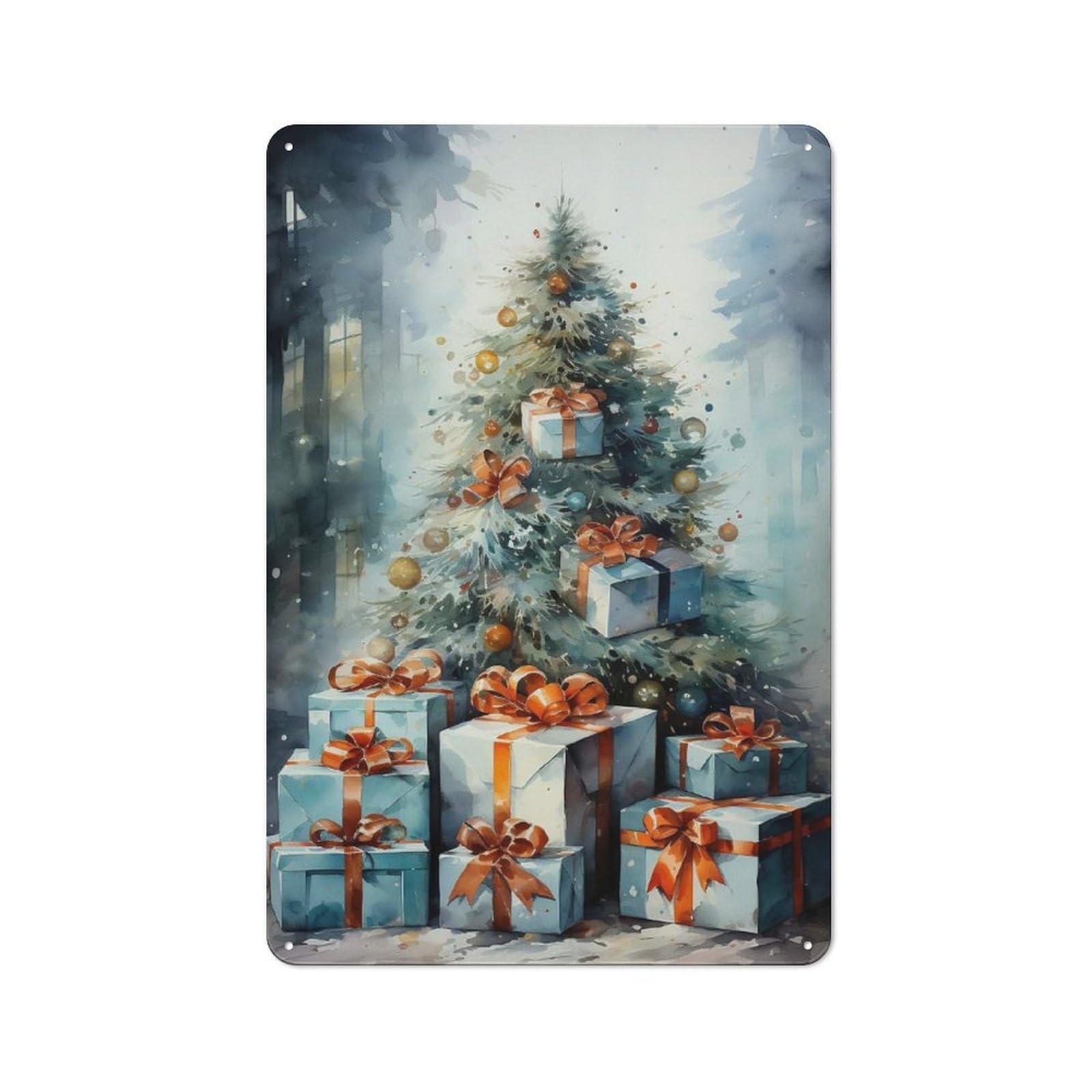Junmoney Watercolor Wonderland Retro-Style Metal Plaque 30X20cm For Garage Or Workshop, For Garage, Workshop And Man Cave Decoration