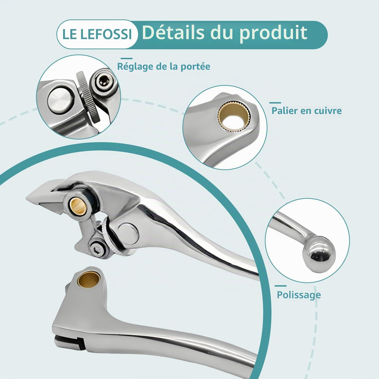 Leviers de Frein d'Embrayage Pour Compatible avec Honda CBR 600 F1/F2/F3/F4/F4i 1987-2007 CBR 900 RR 1993-1999 CB 900 919 Hornet 2002-2006 CB 600 Hornet 1998-2006 Polished Silver