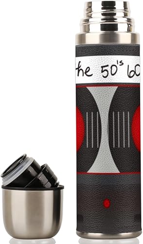 Miniatura 5 de Retro - Botella de agua deportiva de 17 onzas  16.9 fl oz, de acero inoxidable, reutilizable, a prueba de fugas, sin bap, para automóvil, portavasos