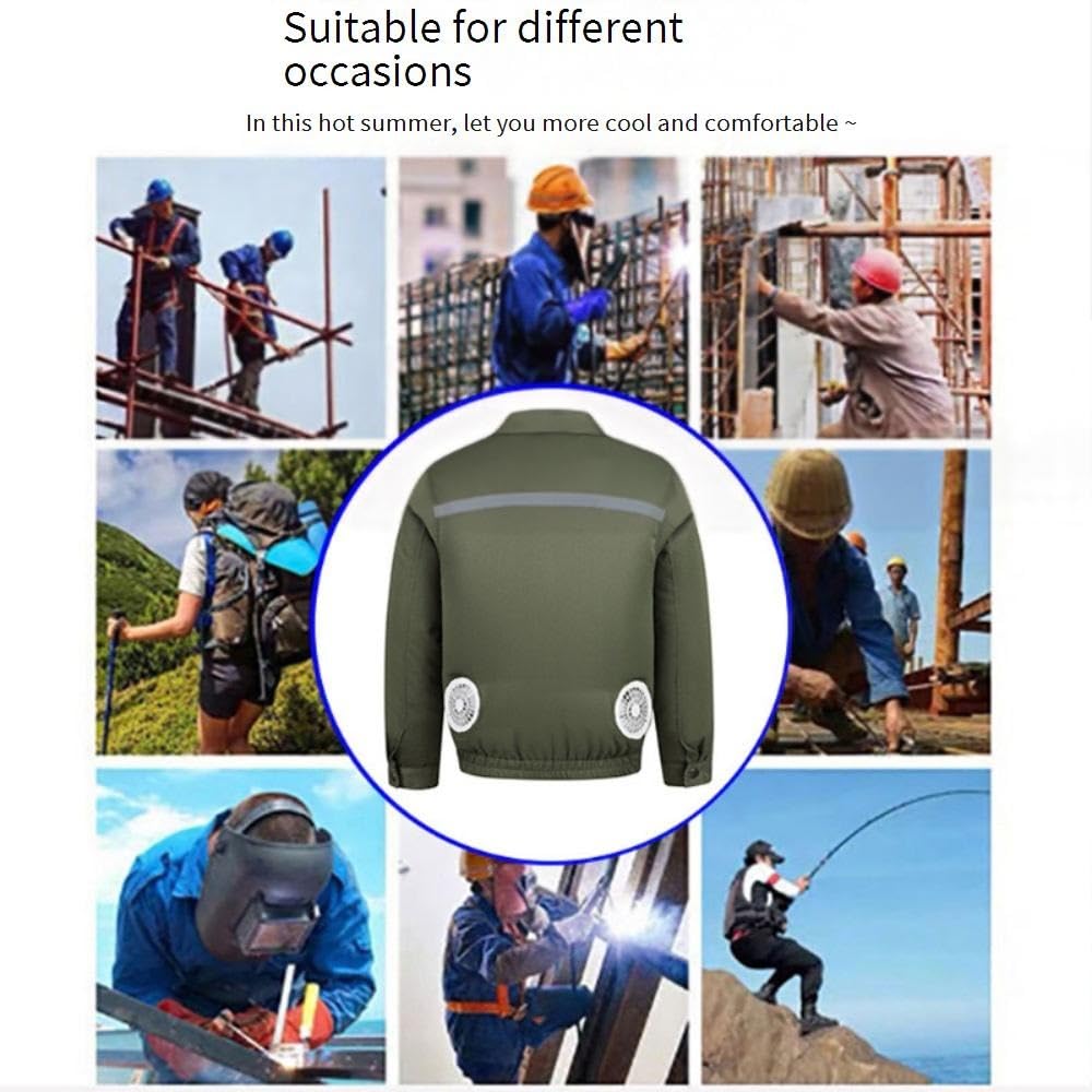 Kurtka z wentylatorem, Klimatyzowana kurtka robocza Multicolor S-4XL 2-4 wentylatory 1 kabel do transmisji danych, chłodzenie(B4 fan,4XL)