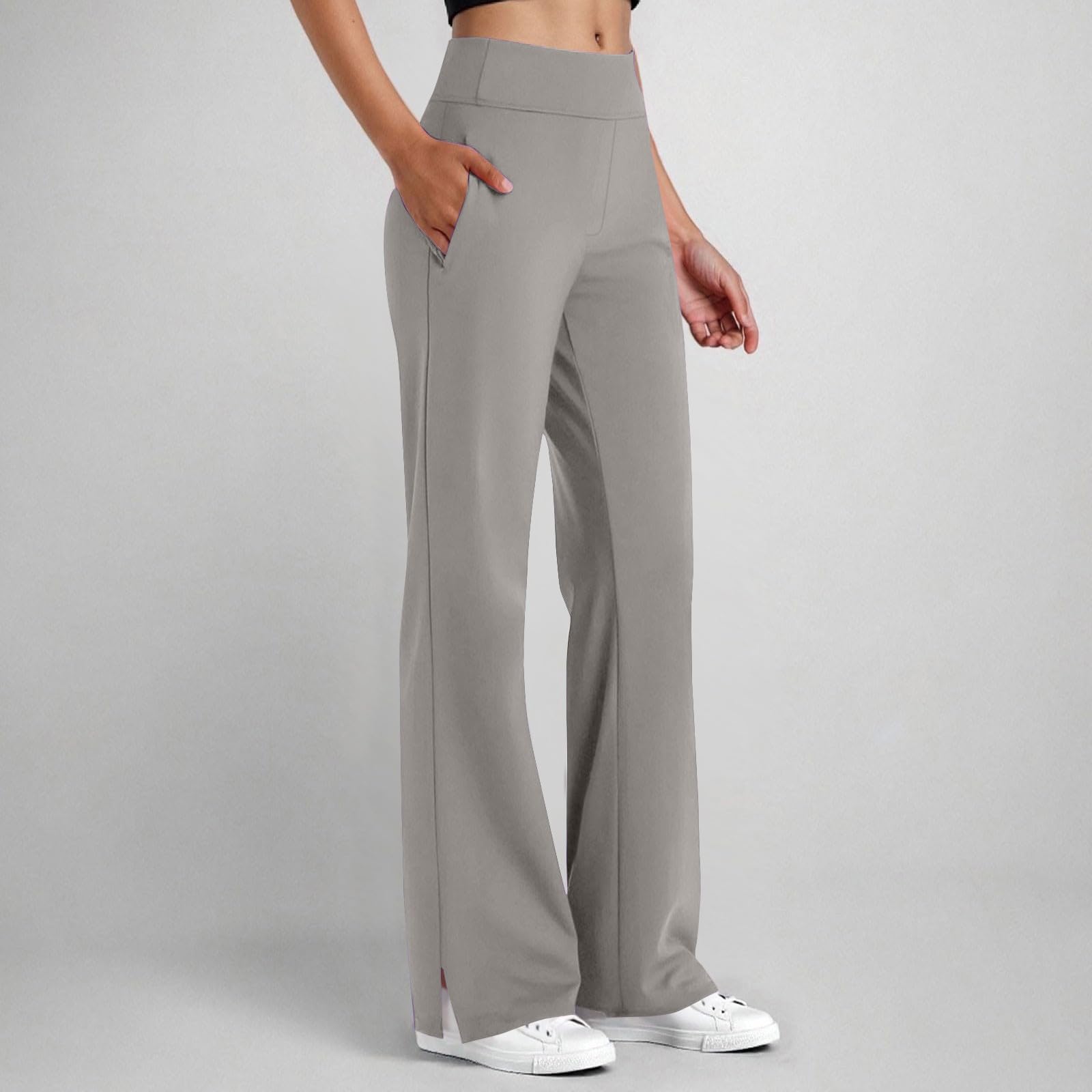 Pantalones de yoga para mujer, pierna ancha, elásticos, para tiempo libre