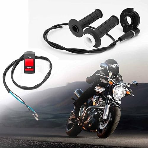 Miniatura 7 de 7/8" 0.866 in Twist Acelerador Mango de Repuesto para 50cc 110cc 150cc 250cc Mini Bike ATV Quad Pitbike Dirtbike (interruptor de banda)