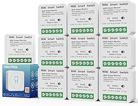 Módulo Automação Inteligente--Estatísticas de consumo de energia--10 PCS 16A Mini Interruptor inteligente wifi, Módulo de Interruptor Interno diy suporta 2 vias de controle, Compatvel com Alexa/Google Home.
