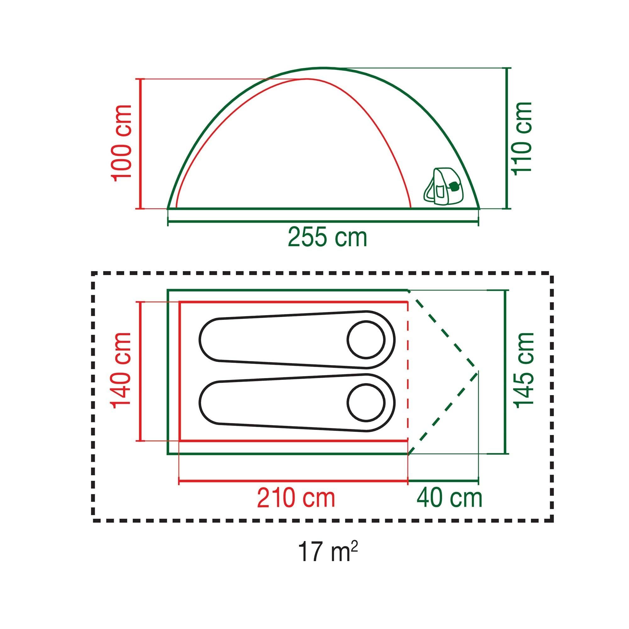 Coleman Darwin 2 Tente dôme compacte pour 2 Personnes | Chambre spéciale obscurcie | Tente légère de Camping, de Festival et de randonnée | Étanche de 4000 mm | 2 Personnes | avec Tapis de Sol Cousu