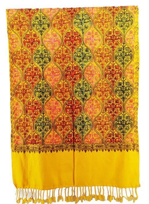 Kashmir Embroidered, Poly Acralic Wool 28"X80" Traditional Ari Embroidery Shawl/Stoles for Women,Ladies,Girls blue matka-picture-40