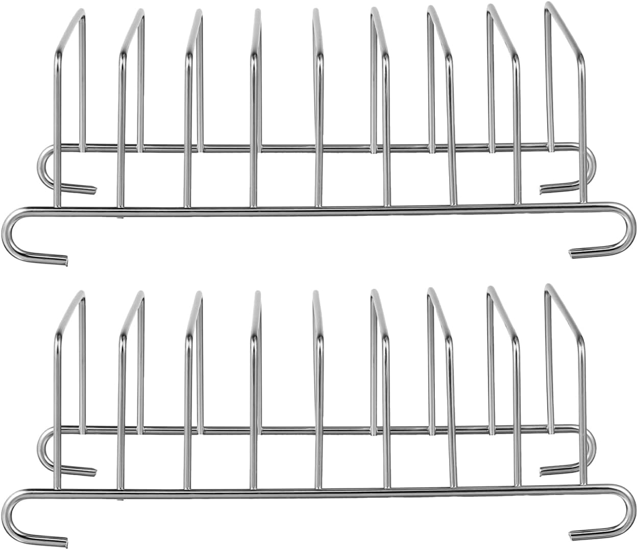 DOITOOL Toast Bread Rack Holder, 2Pcs 8 Slice Holes Stainless Steel Tool Cooling Grid Bread Rack Non- Stick Bread Loaf Stand Air Fryer Accessories Organizer