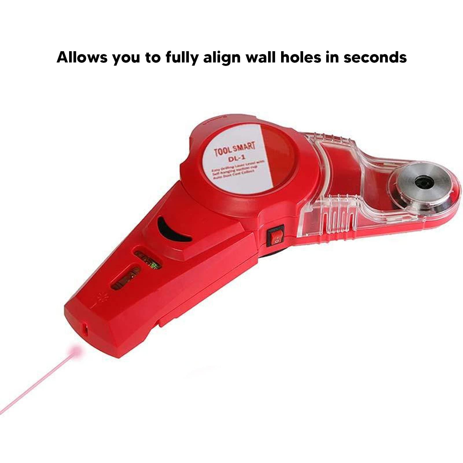 Taladro Colector de polvo Manos libres Colectores de polvo Kit de sierra perforadora, nivelador láser de perforación inalámbrico de succión fuerte ABS para pared