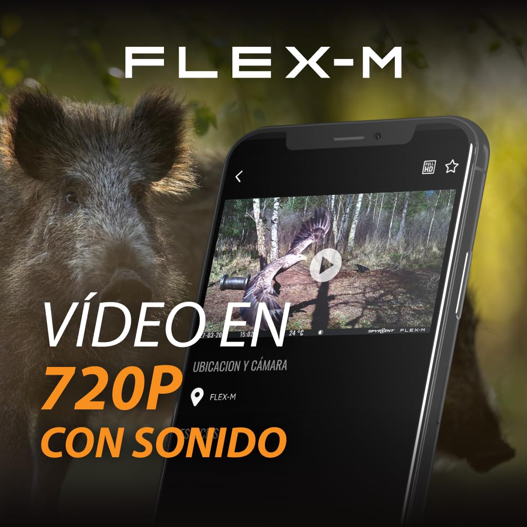 Spypoint Cámaras Celulares Flex-M Paquete Doble - Mejores Accesorios de Exploración, Sin Necesidad de WiFi, Visión Nocturna, Activación por Movimiento, Fotos de 28MP, Vídeos de 720p + Sonido (2)