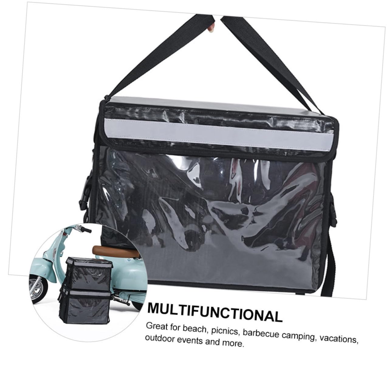 Contenitore Isotermico per Mantenere Cibo e Bevande Calde o Fredde Grande capacità Nero da 32l Oxford Rivestimento in Alluminio per Alimenti per Picnic ed Eventi Outdoor