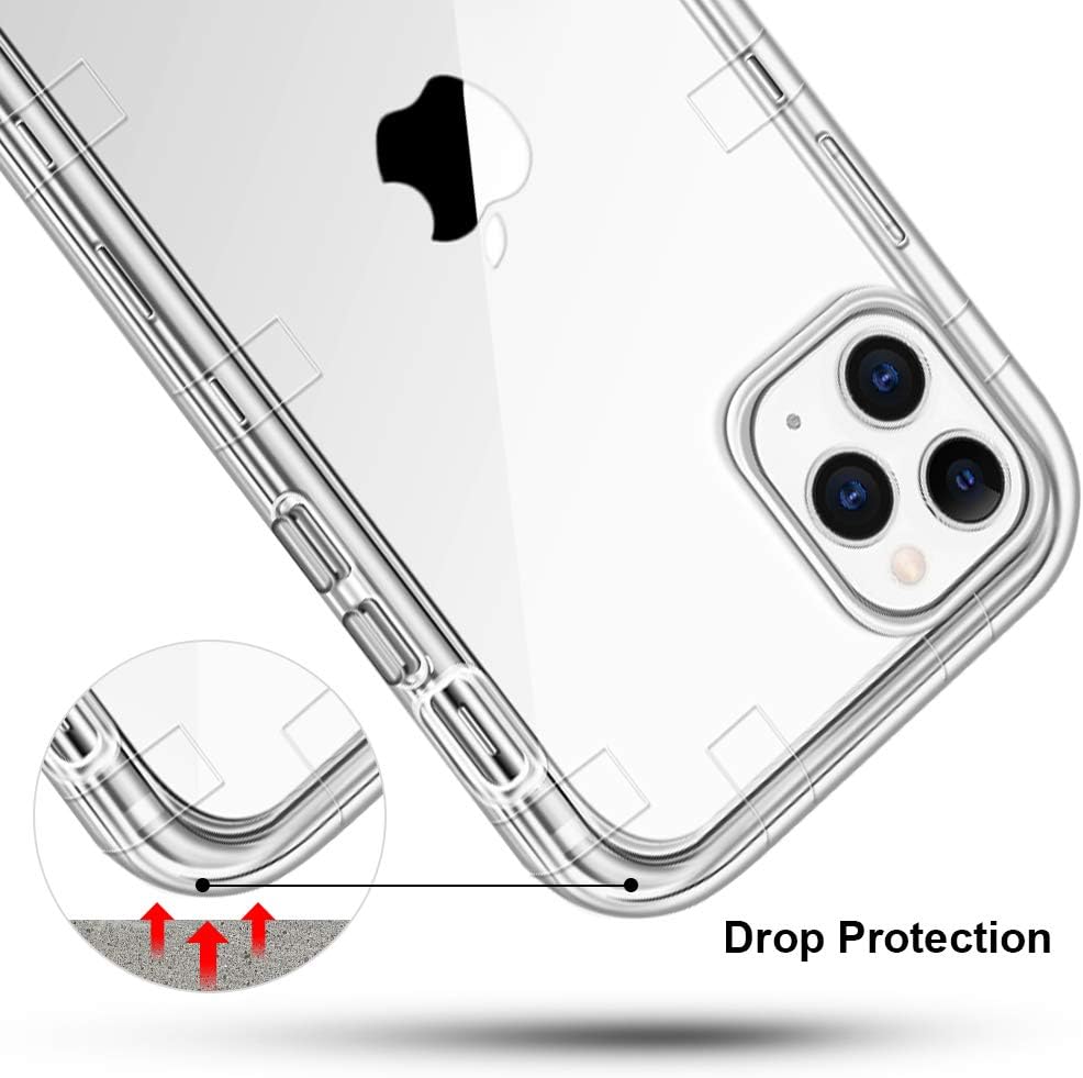 Anuck Case for iPhone 11 Pro Max Case (6.5 inch), Crystal Clear Heavy Duty Defender Phone Case 3 Layer Shockproof Full-Body Protective Case Hard PC Shell & Soft TPU Bumper Cover - Clear