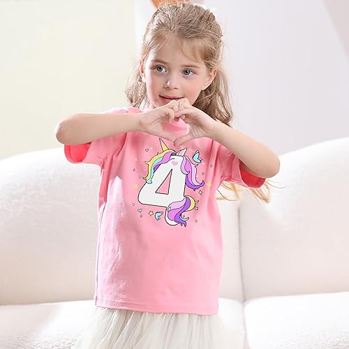 Miniatura 3 de Camisetas de cumpleaños de unicornio para niñas de 1 a 6 años de edad, divertidas camisetas para bebés y niñas, trajes de 1, 2, 3, 4, 5, 6