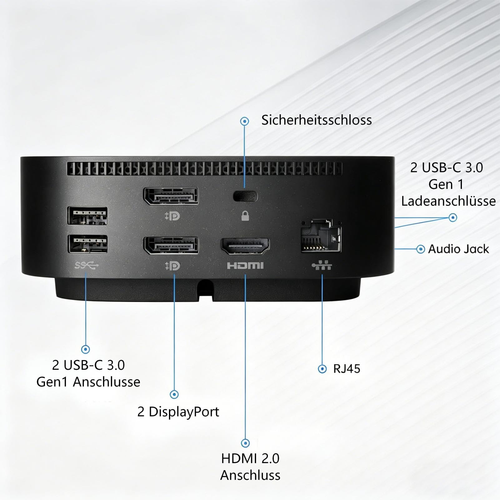HP G5 Dockingstation 120W Essential USB-C Thunderbolt Docking Station mit 120W AC Adapter + HDMI Kabel + DisplayPort Kabel + USB-C Kabel