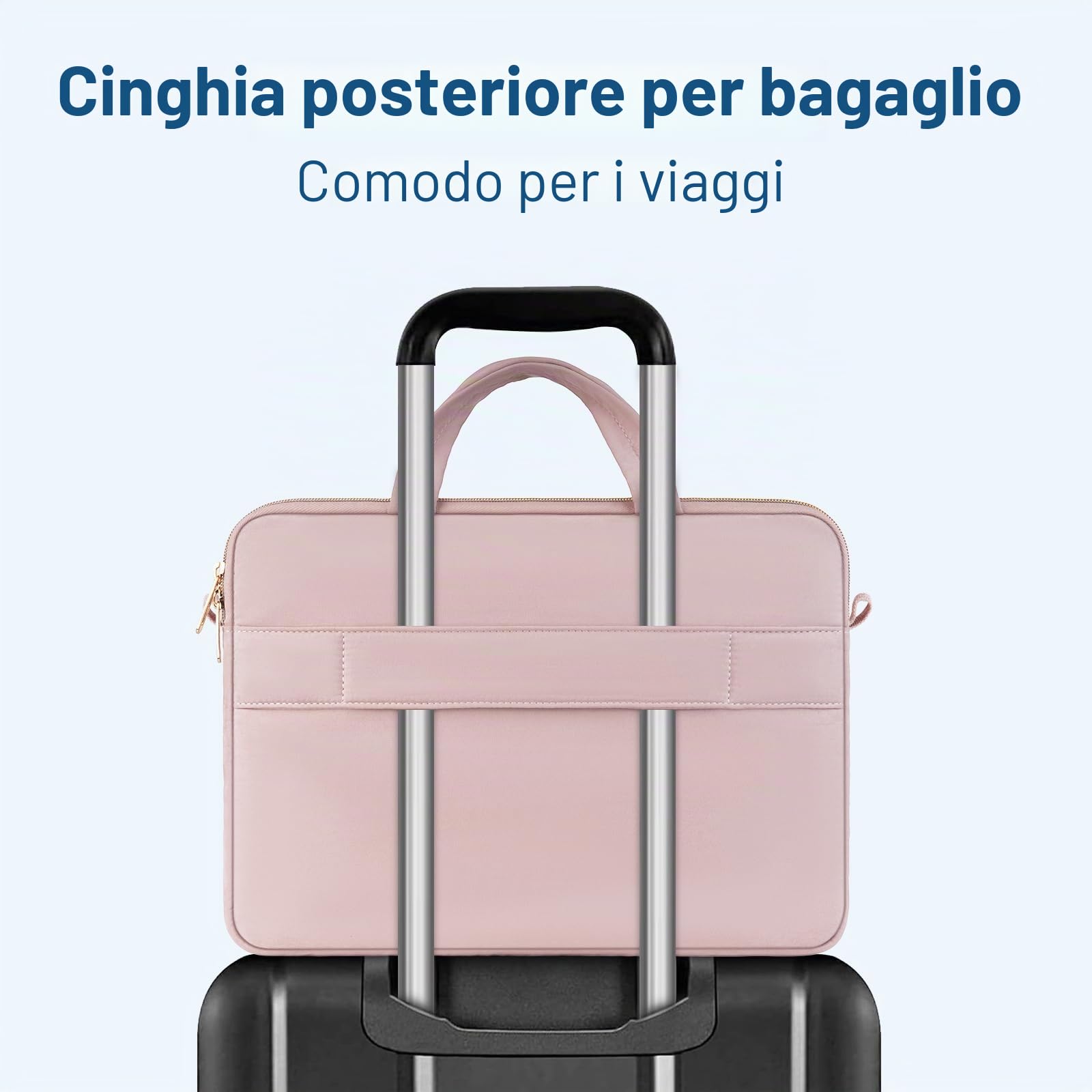 MOSISO 15.6 pollici Borsa Tracolla Laptop, 15-16 pollici Borse Computer Compatibili con MacBook Pro 16 M4 M3 M2 M1,HP Dell Acer Lenovo ASUS Notebook, Borsa Tracolla Trapuntata con Manico e Tasca, Rosa