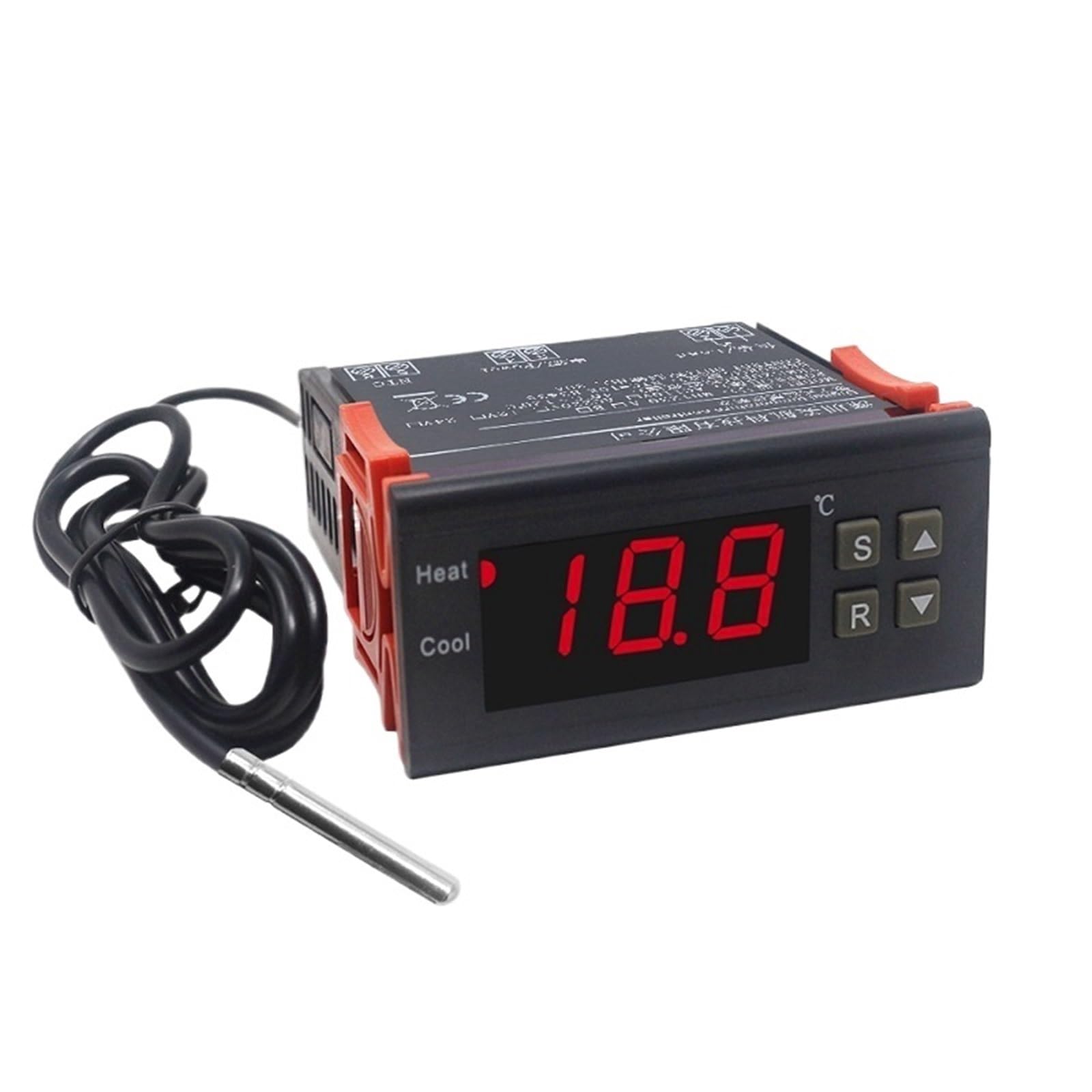 Régulateur de température numérique MH1210B 10A avec sonde thermocouple NTC