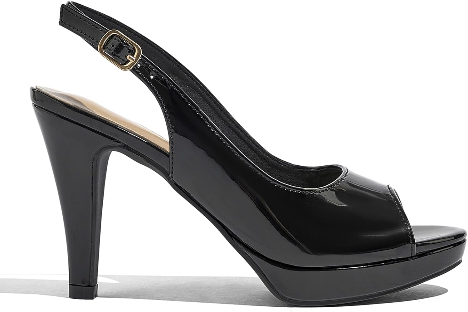 Women’s Sexy High Heels Peep Toe Ankle Strap Platform Block Slingback Dress Pumps Shoes for Women - Image 5