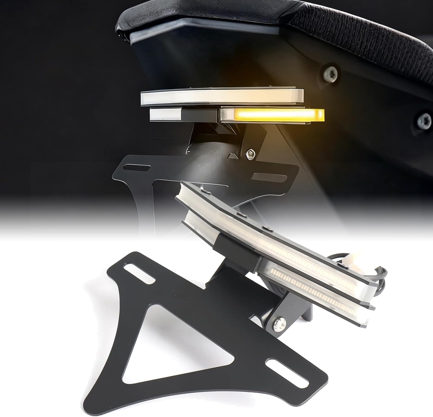 Motorcycle Integrated License Plate Holder Turn Signal Compatible with 790 DUKE 890 2018-2025 790/890 Duke Tail Tidy Fender Eliminator Kit Tailstock Frame Bracket Black 790 890 Duke 2018-2025