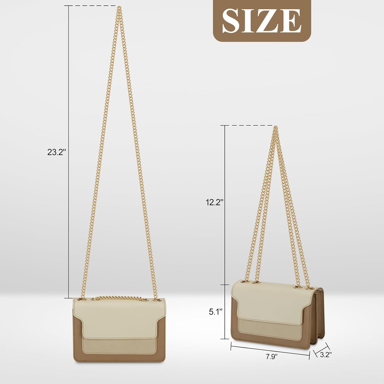 Color-Block Small Crossbody Bag for Women - Trendy Faux Leather Shoulder Purse with Magnetic Closure - Image 4