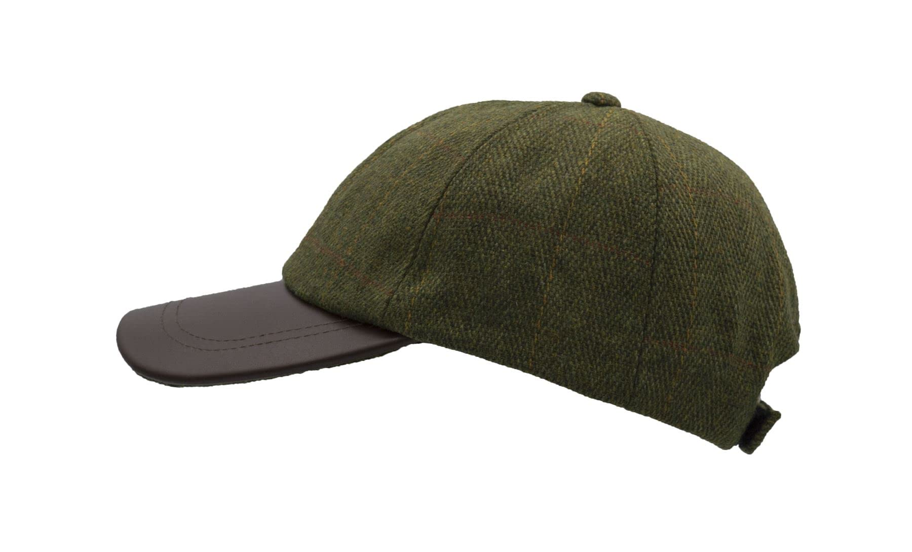 WALKER AND HAWKES - Cappello da Baseball Derby Tweed Hoaden con Visiera in Pelle - Taglia Unica