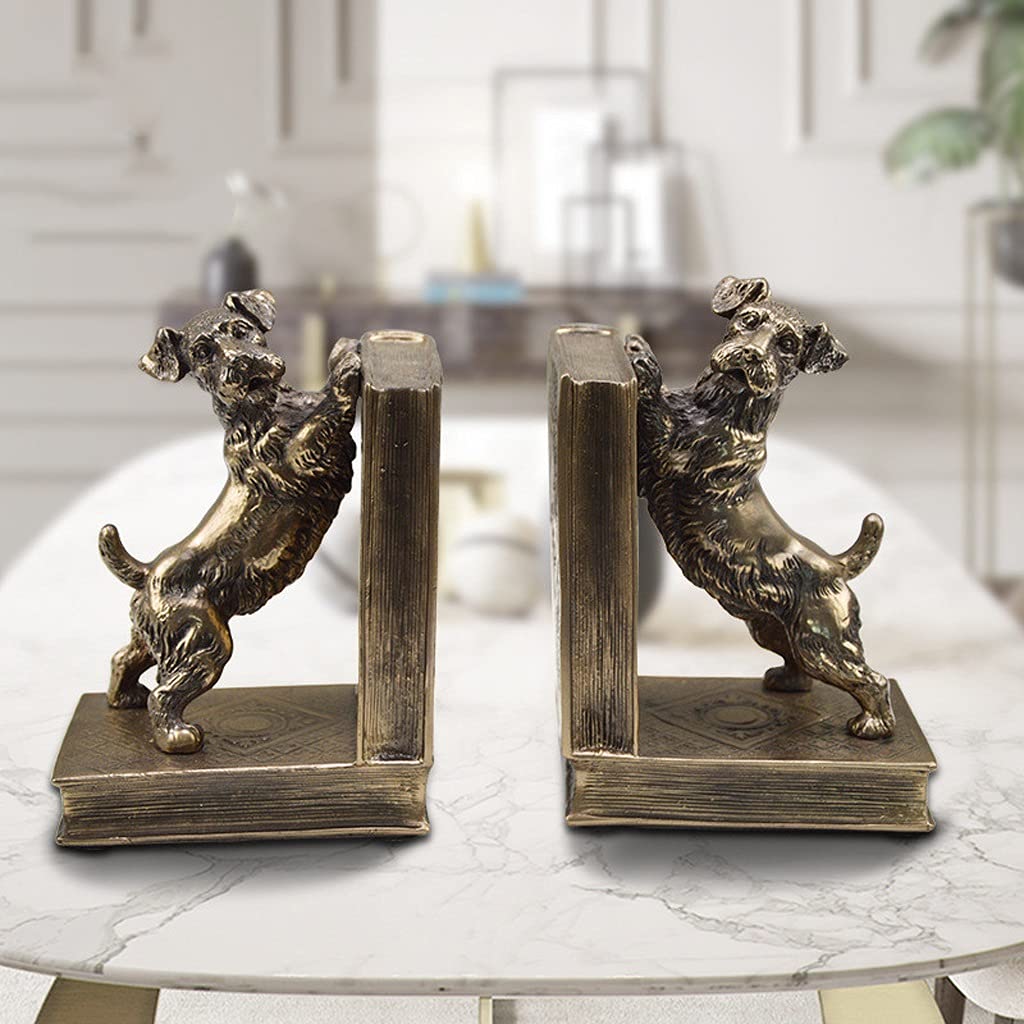 1 par de esculturas de Perros, sujetalibros, Accesorios de decoración de Oficina, Estatua de Arte Moderno, figuritas de Animales, decoración del hogar de Escritorio para Sala de Estar