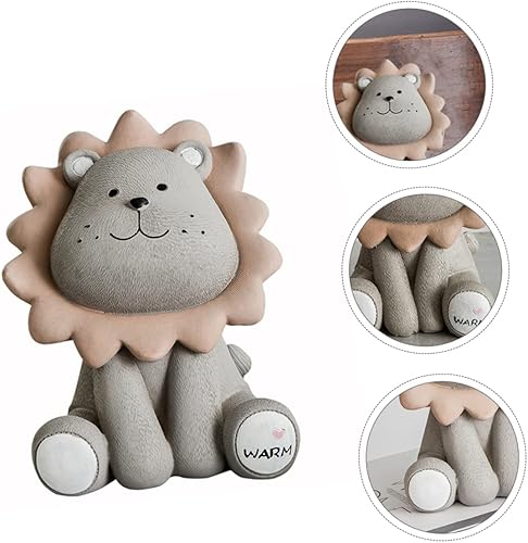 Miniatura 3 de Hucha de león, contenedor de plástico, para niños, juguetes de escritorio, resina, hucha de dibujos animados, figura de animal, olla de dinero, olla