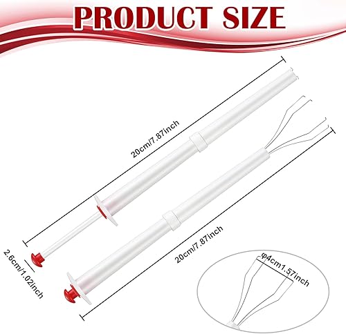 Miniatura 2 de meekoo Juego de 4 herramientas de agarre de pepinillos de acero inoxidable y plástico de 8 pulgadas de lujo para recogedor de aceitunas de lujo