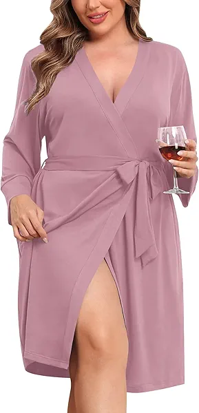 SWOMOG Women's Maternity Nursing Robe Pregnancy Breastfeeding Bathrobes 3 in 1 Labor Delivery Nightgowns