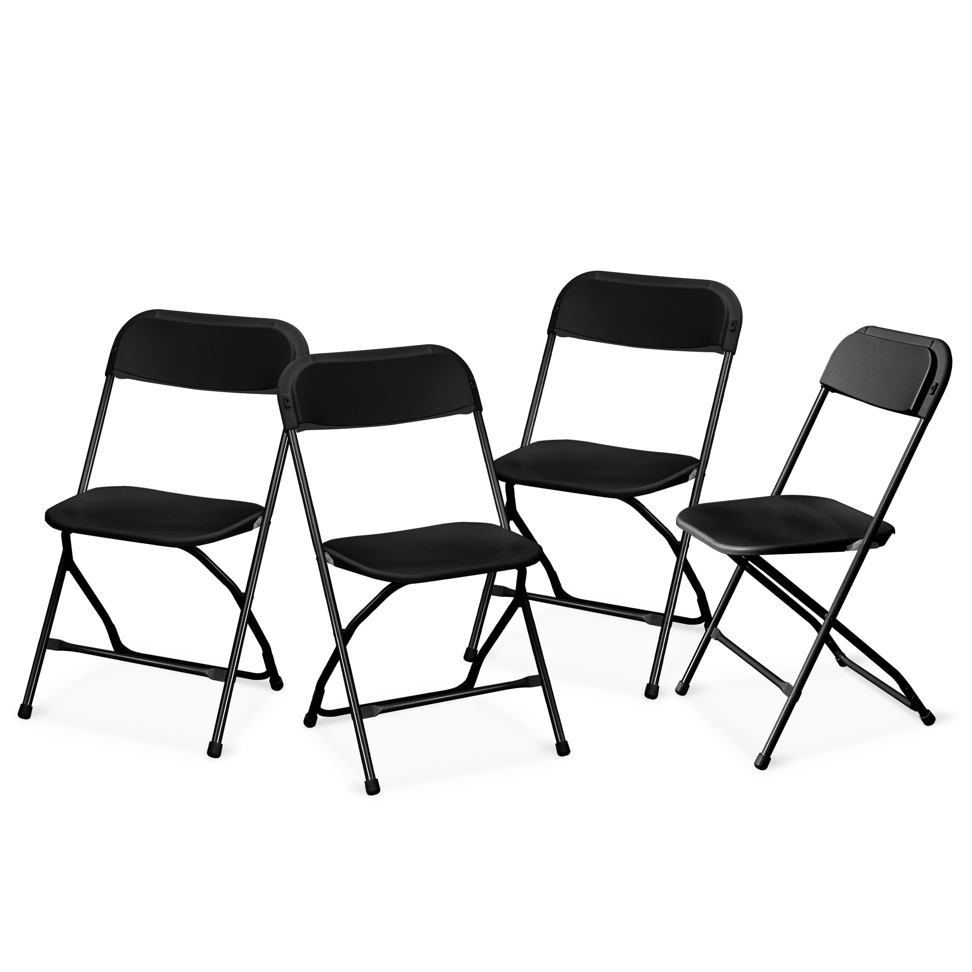 Pack Plastic Folding Chair, Stackable Steel Frame Party Chairs Seating,  Indoor/Outdoor Portable Commercial Chair for Home, Office, Weddings Events