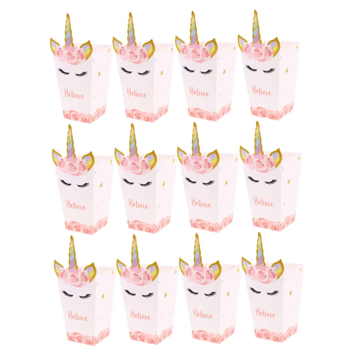 FUNOMOCYA 12Pcs Boxes Funny Holders for Storage Lightweight Safe Design for Parties Events Fun Unicorn Printing B Style