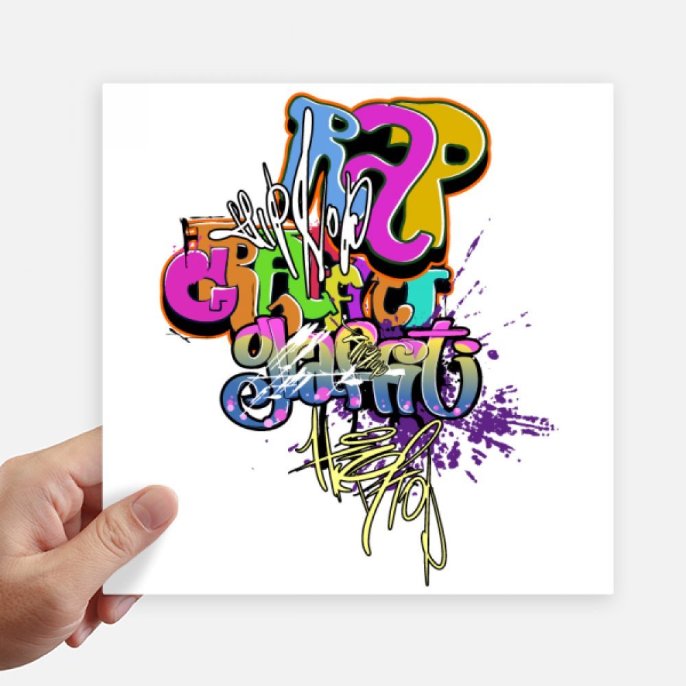 Autocollant carré Rue Graffiti de 20 cm pour ordinateur portable et mur 4 pièces