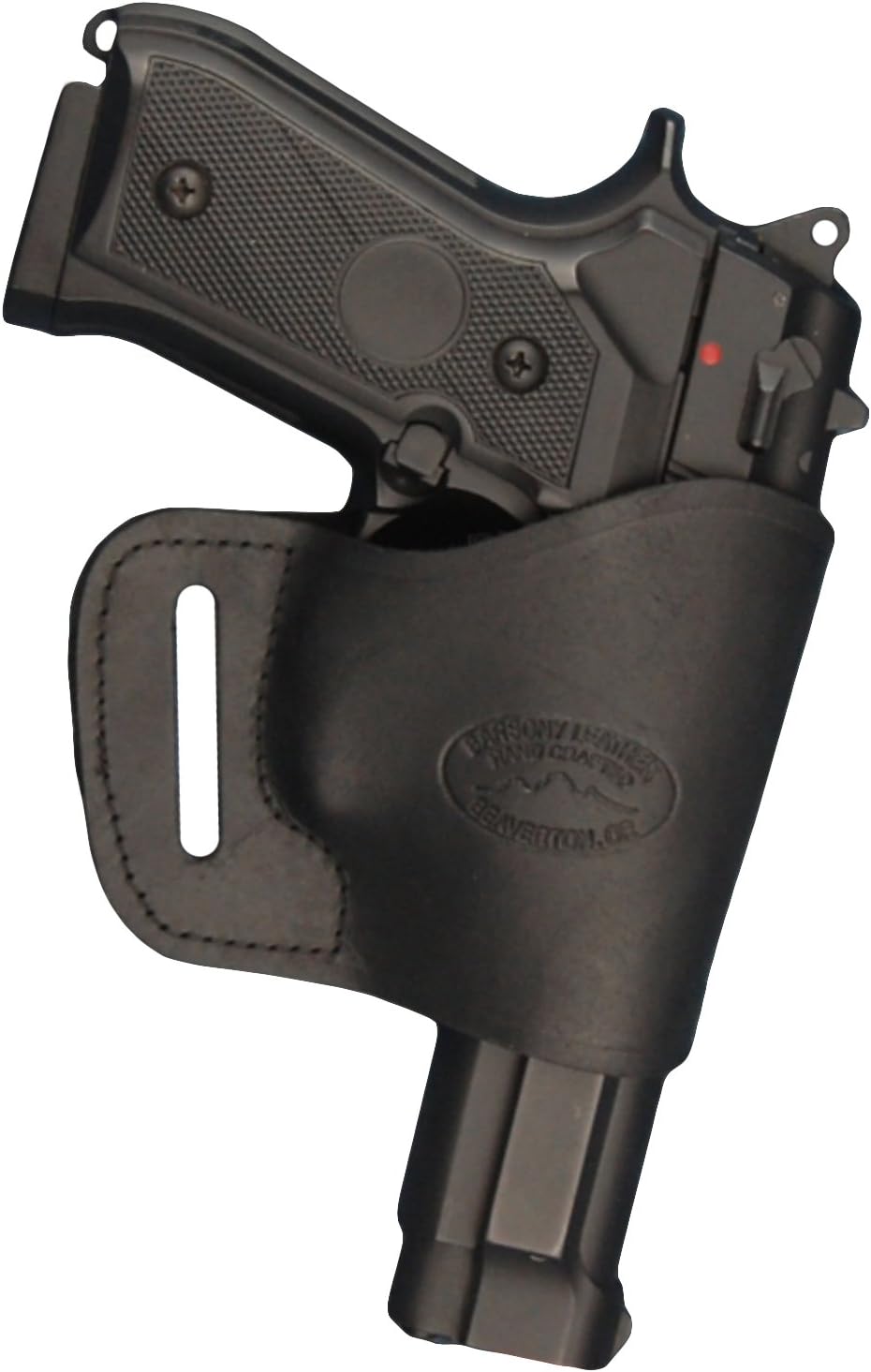 Barsony New Black Leather Yaqui Style Gun OWB Holster for Full Size 9mm 40 45