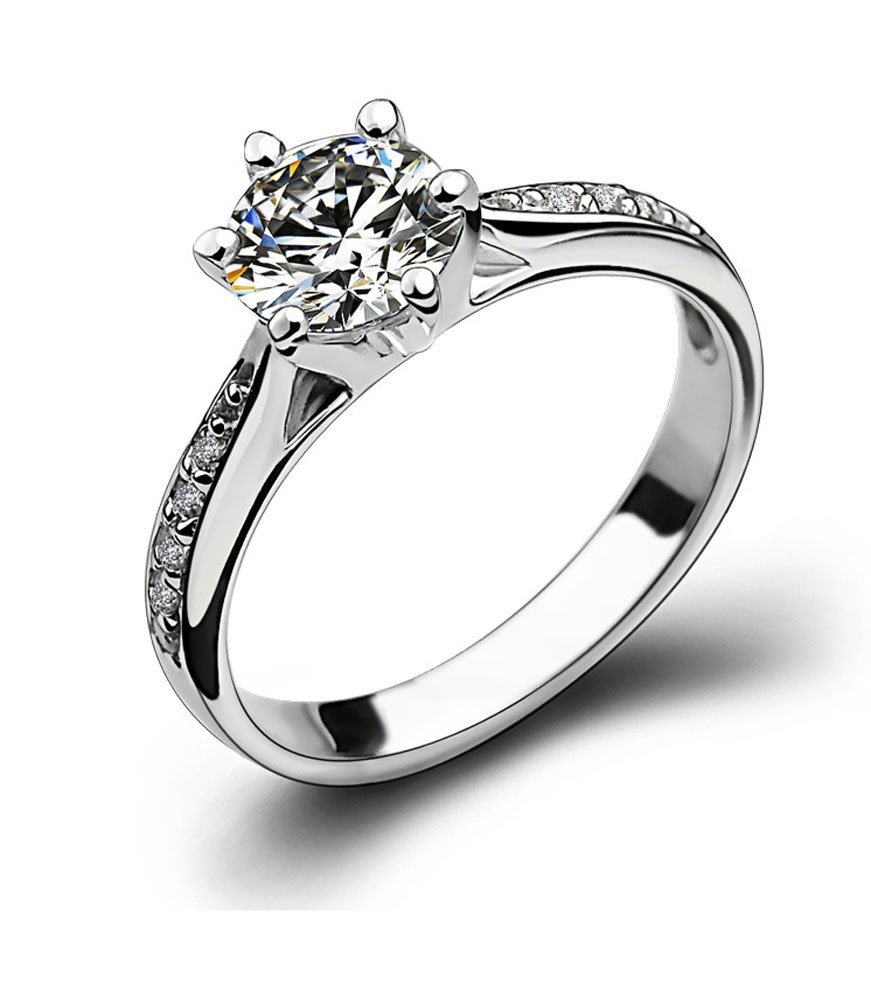 Engagement Rings Sterling Silver Wedding Promise Anniversary Cubic Zirconia Diamond Rings for Women