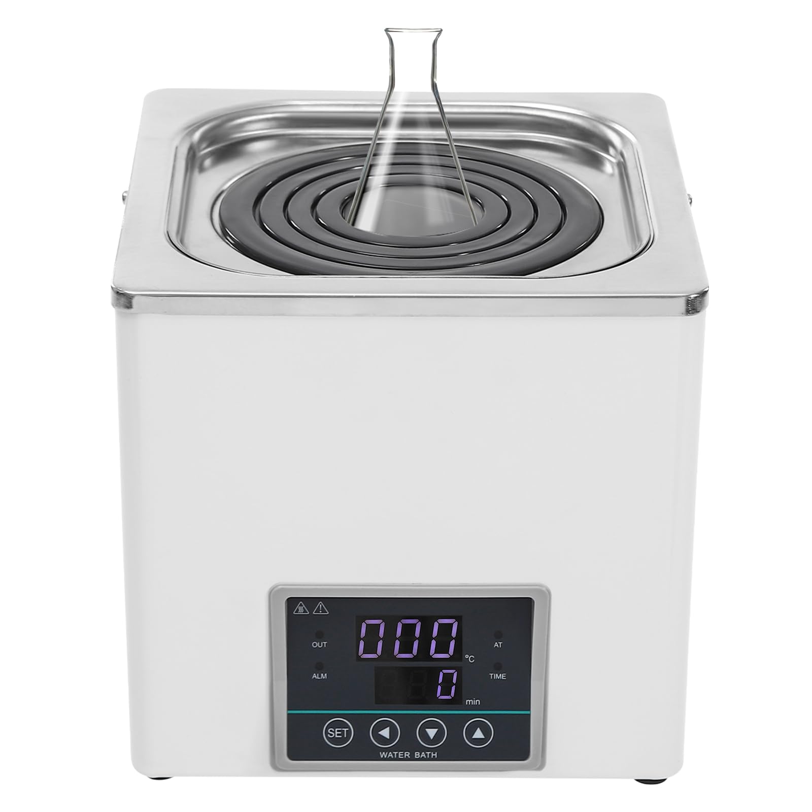 3L Labor-Wasserbad mit Anti-Trockenbrenner-Sensor, Wasserbadheizer für Laborversuche, Digitales Thermostat Wasserbad für Destillation Trocknung Konzentration und Erwärmung