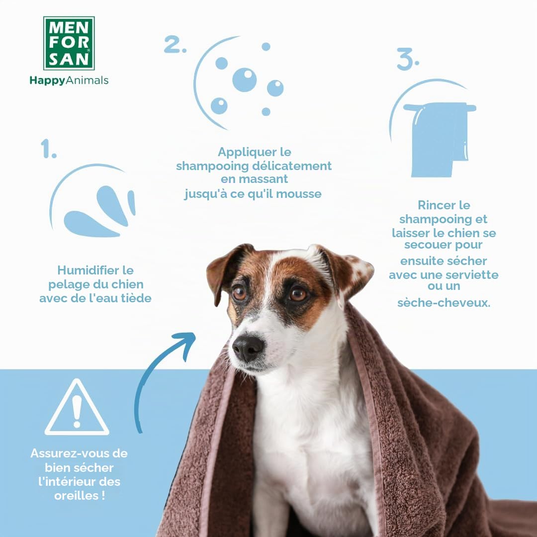 MENFORSAN Shampooing Éliminateur d'odeurs pour Chiens 5L, élimine Les Mauvaises Odeurs du Pelage, Odeur de Poudre de Talc
