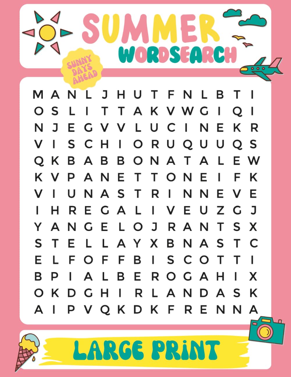 Summer Word Search Puzzle Book: Large Print: 1400+ Word Search Puzzle Book for Adults & Seniors (Seasonal Word Search Series)