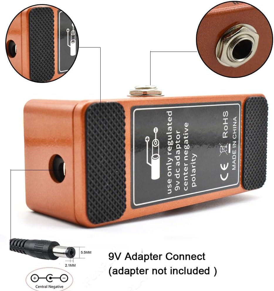 Mini B-Box Preamp Pedal Electric Guitar Effect with Overdrive Function Preamp Effect Single Pedal (B-Box Preamp)