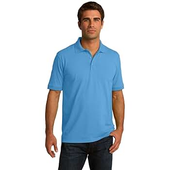 Clothe Co. Mens Short Sleeve Jersey Knit Polo Shirt, Aquatic