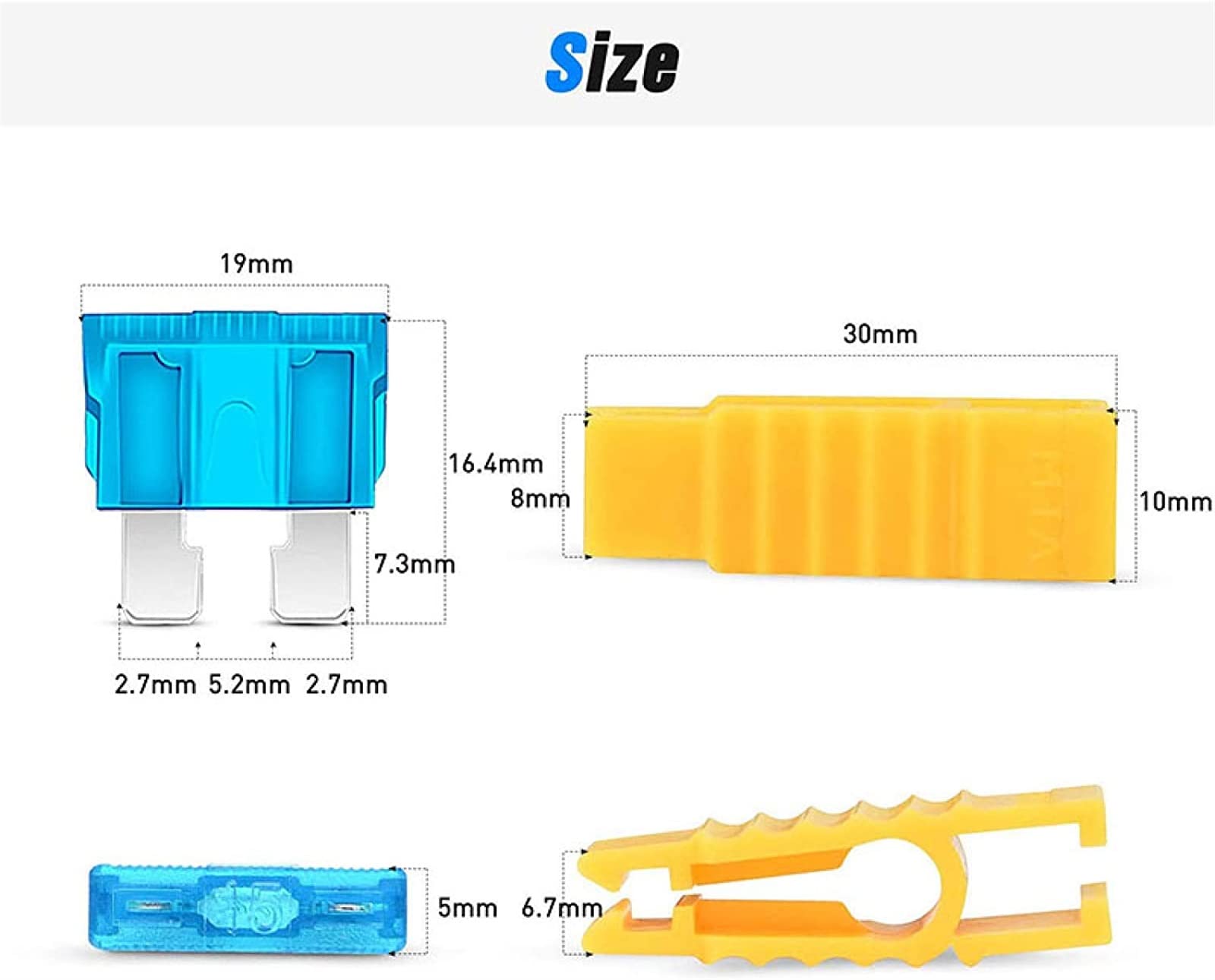Assortimento di fusibili for Auto con Lama Piccole Dimensioni, Profilo 120 Pezzi, Set for Fusibile 5/10/15/20/25/30A Scatola plastica